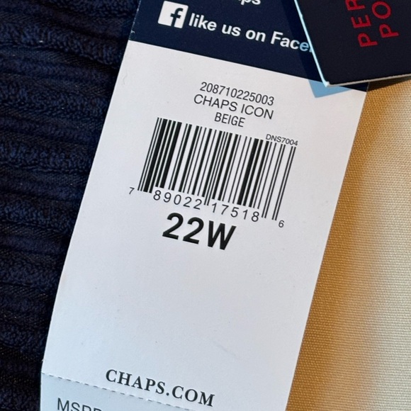 Chaps Women’s 22W Short Beige Pants – Slimming Fit, Classic Style - Picture 6 of 9